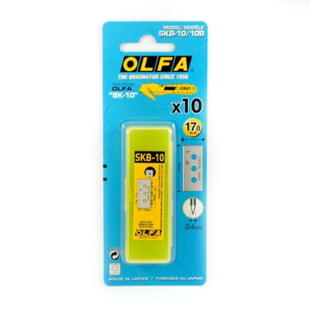 Olfa Pack de 10 lames de rechange pour couteaux Olfa SK-10 - Acier inoxydable