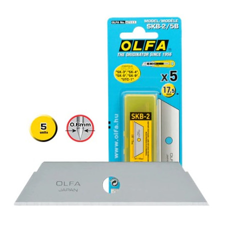 Olfa Pack de 5 lames de rechange pour couteaux Olfa SK-2 - Acier inoxydable