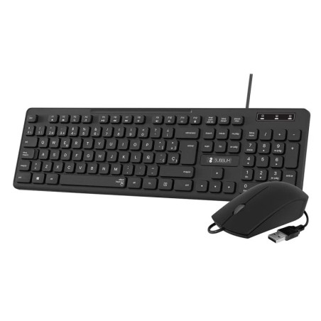 Subblim Silent Business Slim Combo avec câble USB Clavier et souris Touches ergonomiques à profil bas Résistant aux