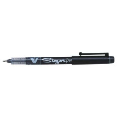 Pack de 12 - Marqueur à pointe fine Pilot V-Sign Pen - Pointe fine 2 mm - Course 0,6 mm - Couleur noire