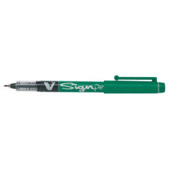 Pack de 12 - Marqueur à pointe fine Pilot V-Sign Pen - Pointe fine 2 mm - Course 0,6 mm - Couleur verte