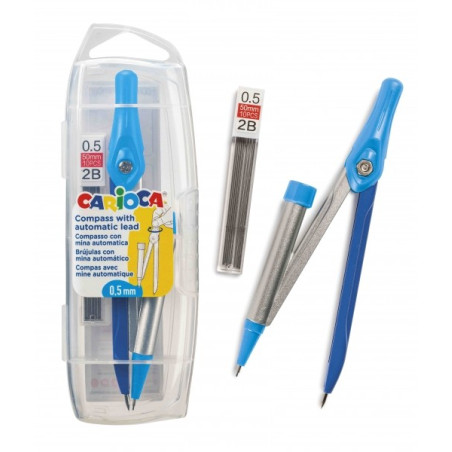 Carioca Compass 05mm Pocket Pack  Recharge - Boussole réglable avec porte-mine - Kit de chargement de mine HB 05