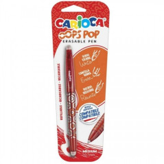 Stylo Effaçable Carioca Oops - Encre Thermo-Sensible - Grip Texturé - Pointe 07 mm - Double Caoutchouc - Recharges Compatibles