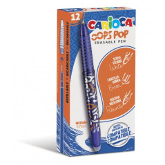 Pack de 12 - Stylos Effaçables Carioca Oops - Thermo Sensibles - Grip Texturé - Pointe Ø 07 mm - Double Caoutchouc