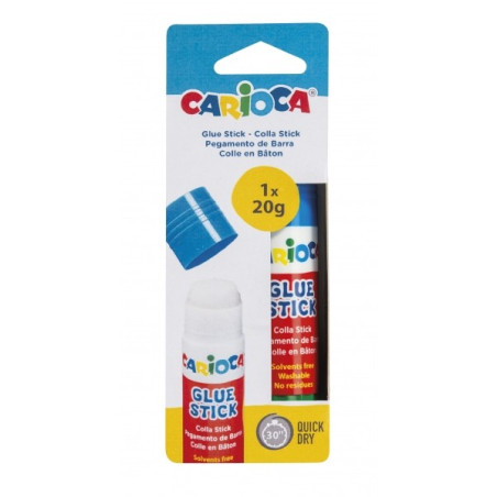 Bâton de colle Carioca 20gr - Idéal pour la maison lécole et le bureau - Colle papier photos tissus et plus - Sans solvant