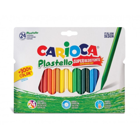 Carioca Lot de 24 gommes en plastique extra propres - Ne laissent pas de couleur sur vos mains