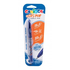 Stylo Effaçable Carioca Oops Pop - Thermo Sensible - Grip Texturé - Pointe 07 mm - Double Caoutchouc - Recharges compatibles