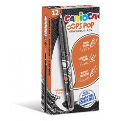 Pack de 12 - Stylos Effaçables Carioca Oops - Thermo Sensibles - Grip Texturé - Pointe Ø 0,7 mm - Double Caoutchouc
