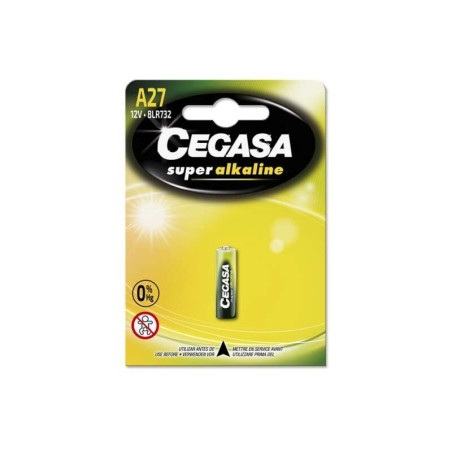 Cegasa A27 Pack de 1 Pile Alcaline A27 12V - Haute Technologie - Fiabilité - Hautes Performances - Performances Maximales