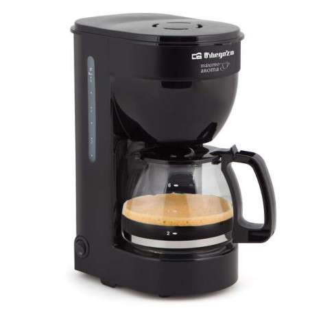 Orbegozo CG 4014 Cafetière Filtre Noire - Profitez de 6 tasses de café chaud rapidement et facilement - Filtre permanent