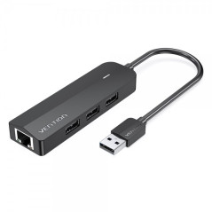Vention HUB 5 en 1 USB 20 vers 3xUSB20MicroUSBRJ45 - 015m - Couleur Noir