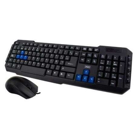 3Go Drile Pack Clavier Multimédia USB + Souris 3 Boutons - Utilisation Ambidextre
