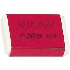 Pack de 24 - Gomme rectangulaire Milan Nata 624 - Plastique - Souple - Non abrasif - Couleur blanche