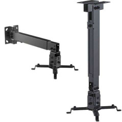 Support plafondmur Cromad pour projecteur - Extensible et inclinable - Poids max 20 kg
