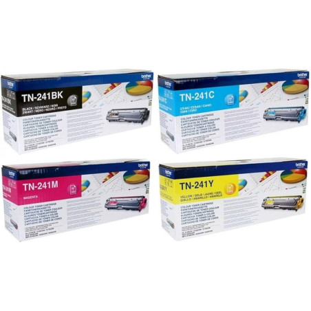PACK Brother TN241 Pack de 4 cartouches toner originales - Noir Cyan Magenta Jaune - TN241CMYK