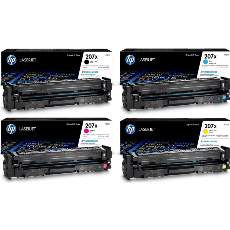 Pack 4 couleurs authentique HP W2210/1/2/3X - 207X CYMK Pack 4 couleurs authentique HP W2210/1/2/3X - 207X CYMK