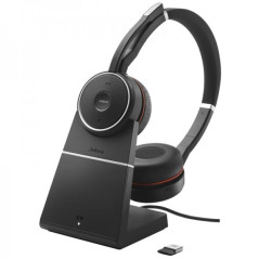 Jabra Evolve 75 SE UC Casque avec Microphone Bluetooth Dual + Support de Charge USB-A Voix HD - Réduction de Bruit