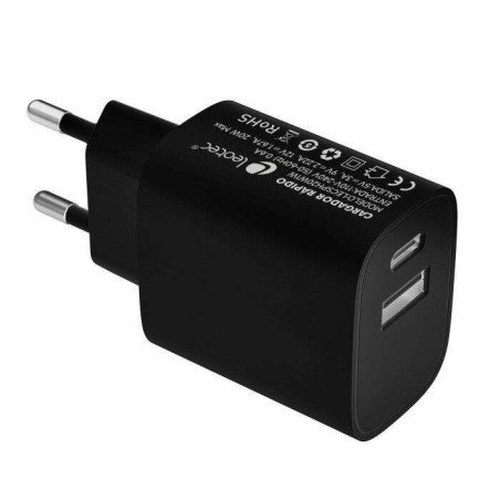 Leotec Chargeur Universel Charge Rapide 1xUSB-C PD + 1x USB-A 20W