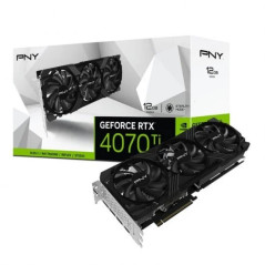 Carte graphique PNY GeForce RTX 4070 Ti Verto LED 12 Go GDDR6X NVIDIA - Éclairage LED - PCIe 4.0, HDMI, DisplayPort
