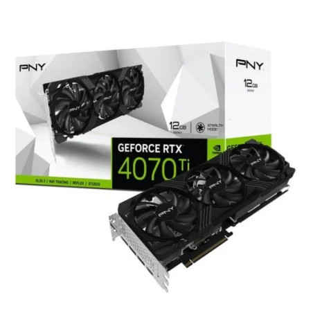 Carte graphique PNY GeForce RTX 4070 Ti Verto LED 12 Go GDDR6X NVIDIA - Éclairage LED - PCIe 4.0, HDMI, DisplayPort