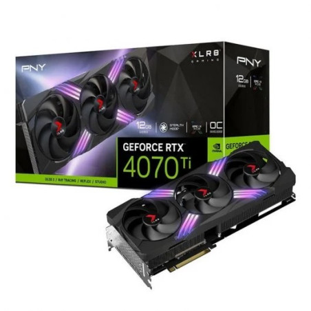PNY GeForce RTX 4070 Ti Verto XLR8 Carte Graphique 12 Go GDDR6X NVIDIA - Éclairage - PCIe 4.0, HDMI, DisplayPort