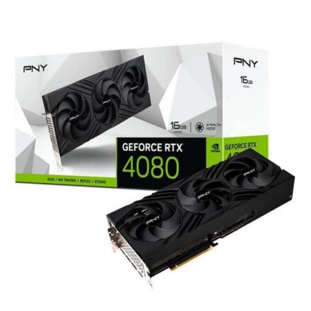 PNY GeForce RTX 4080 Verto Carte Graphique 16 Go GDDR6X DLSS3 Triple Ventilateur - PCIe 4.0, HDMI, DisplayPort