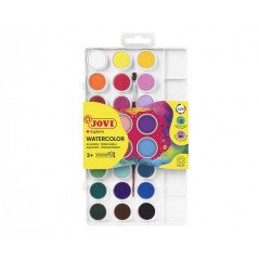 Jovi Pack de 24 Gatouilles en Pastille + Pinceau - Brillants - Facilement Mélangeables - Couleurs Assorties