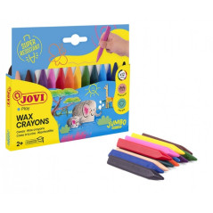 Jovi Triwax Étui de 12 Crayons Triangulaires - Ne Tachent Pas - Traçage Doux - Grande Performance
