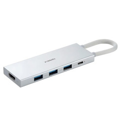 Hub USB-C Xiaomi 5 en 1 avec 3x USB-A 3.0, 1x USB-C Charge Rapide jusqu'à 100W, 1x HDMI - Boîtier en aluminium
