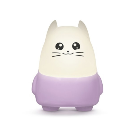 Lumière nocturne sans fil Bigben Kids Lilo - Réglable - Minuterie 15-30-60mn - Rechargeable via USB-C - Couleur Blanc/Mauve