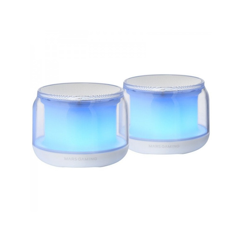 Mars Gaming MS-AURA Enceintes Bluetooth RGB - Son surround 15W - DSP personnalisé - Éclairage RGB 360º - Bluetooth 5.3