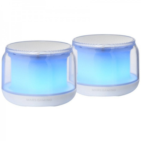 Mars Gaming MS-AURA Enceintes Bluetooth RGB - Son surround 15W - DSP personnalisé - Éclairage RGB 360º - Bluetooth 5.3
