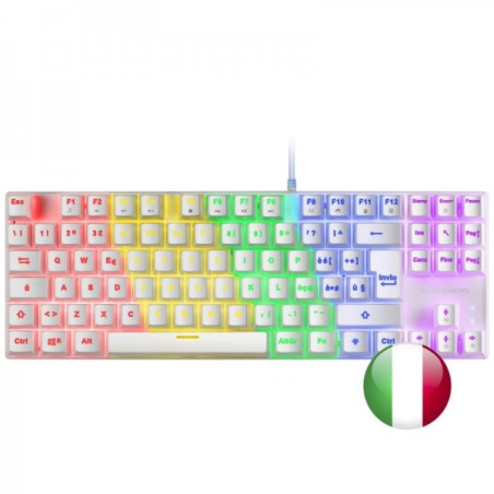 Clavier Gamer Mécanique Mars Gaming MK80 - Compact TKL - Éclairage RGB - Touches Effaçables - Switches Anti-poussière