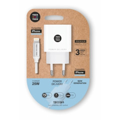 TechOneTech Chargeur mural PD 25W + Câble USB-C à Lightning