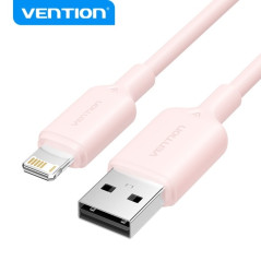 Câble USB 2.0 Lightning Vention - Interface USB-A/Lightning - Transmission 480Mbps - Sortie 2.4A - Couleur Rose
