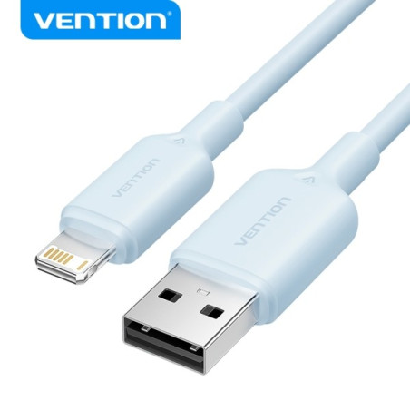 Câble USB 2.0 Lightning Vention - Connecteur en nickel plaqué - Transfert 480 Mbps - Couleur bleue