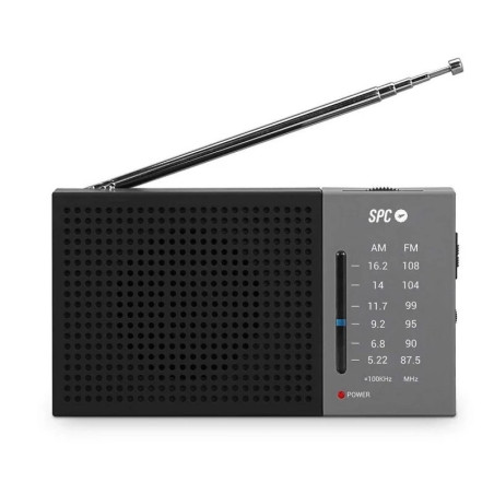 SPC Jetty Lite Radio Portatif Analogique FM/AM - Entrée Jack 3.5mm - Antenne Télescopique - Alimentation par Piles