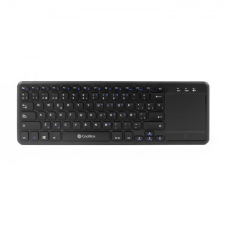 Coolbox TEW01-BK Clavier Sans Fil avec Touchpad - PC, TV - Couleur Noire