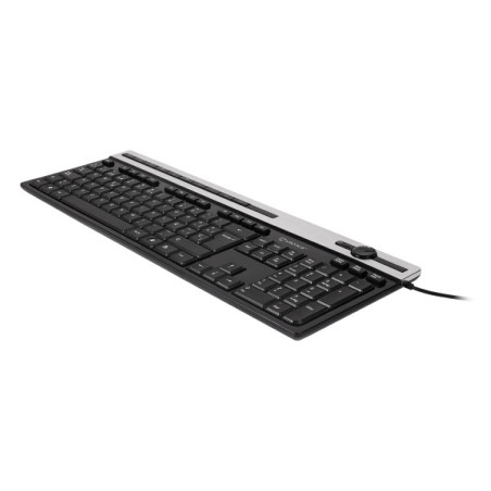 Clavier USB Unykach A2930 avec 105 touches + 12 touches multimédias - Touches plates - Couleur noire
