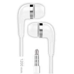TechOneTech BSK Casque avec Microphone Intégré - Connexion Jack 3,5 mm - Assistant Vocal - Câble de 1,20 m - Couleur Blanche