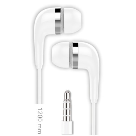 TechOneTech BSK Casque avec Microphone Intégré - Connexion Jack 3,5 mm - Assistant Vocal - Câble de 1,20 m - Couleur Blanche