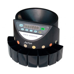 AVPos Compteur/Trieur de Monnaie CCM6 - Monnaies de 1 Centime à 2 Euros - Couleur Noire