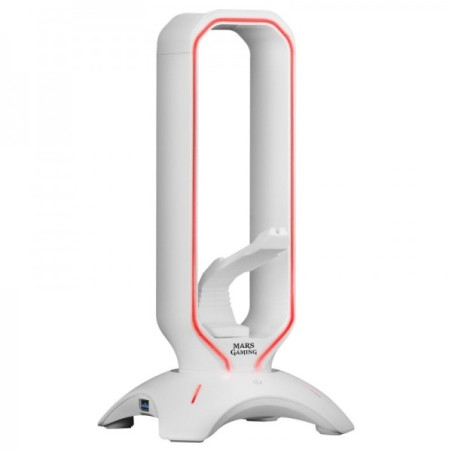 Mars Gaming MHHPRO Accessoire 3 en 1 - Support Casque - Bungee Souris - 2 Ports USB 3.0 - Éclairage RGB Flow 10 Modes
