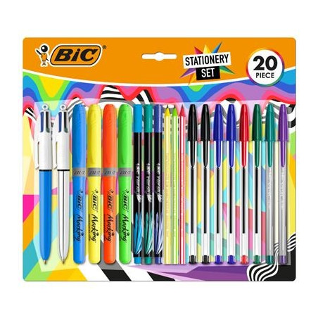 Pack de 20 pièces Bic Écriture Multicolore