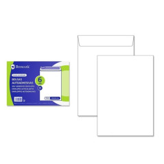 Bismark Pack de 6 Enveloppes en Papier 90gr - Dimensions 184x261mm - Fermeture Autoadhésive - Couleur Blanche