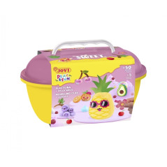 Jovi Play & Fun Coffre Sweet avec 24 Barres de Pâte à Modeler 15g + Emporte-pièces + Découpages - Sans Gluten