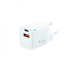 Coolbox Chargeur Mural 20W QC3.0 + PD - USB-A + USB-C - Charge Rapide - Technologie GaN - Couleur Blanche