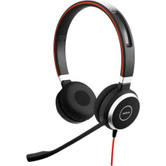 Jabra Evolve 40 MS Casque avec Microphone USB/3.5mm - Annulation passive du bruit - Arceau ajustable - Commandes sur le câble