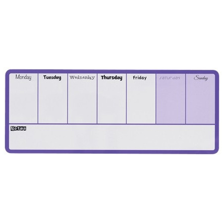 Nobo Planificateur Hebdomadaire de Tableau Magnétique Mini 360x140mm - Tampons Autocollants et Aimants pour Montage