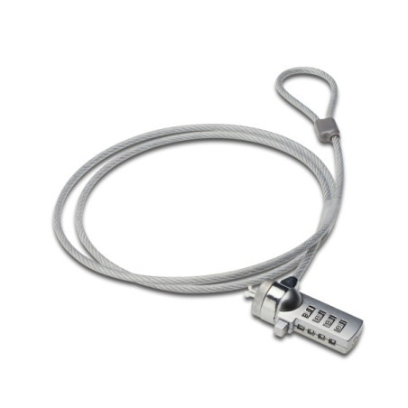 Ewent EW1241 Verrou pour Ordinateur Portable avec Combinaison - câble 1,5m - Couleur Argent